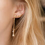 Gold Colour Five Star Chain Drop Earrings, thumbnail 1 of 2
