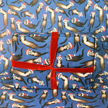 Otter Christmas Wrapping Paper, 10 of 10