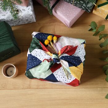 Reusable Traditional Patchwork Fabric Gift Wrap, 4 of 5