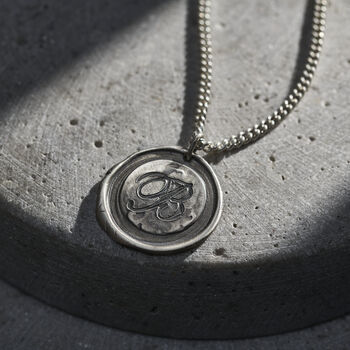 Men’s Initial Wax Seal Necklace, 3 of 6