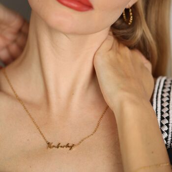 Personalised Name Necklace In Gold And Rose Gold, 2 of 12
