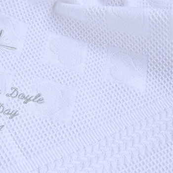 Personalised White Shawl For Christening, 6 of 7