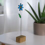 Stained Glass Everlasting Flower Blue Daisy Sun Catcher, thumbnail 3 of 7