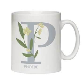 Personalised Floral Initial Mug, 3 of 5