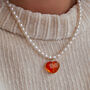 Pearly Autumn Heart Necklace, thumbnail 1 of 4