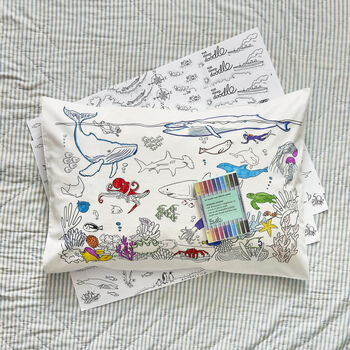 Under The Sea Pillowcase Kit + 10 Pens Colour And Learn, 5 of 9