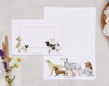 A5 Letter Writing Paper And Envelopes, Pink Dog Design, 5 of 7