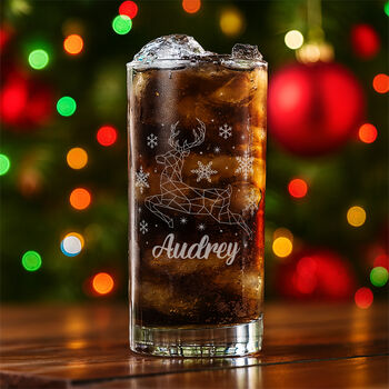 Christmas Reindeer Highball Glass And Gift Boxed Set, 2 of 9