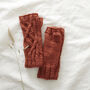 Fair Trade Cable Knit Wool Lined Wristwarmer Gloves, thumbnail 7 of 12