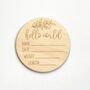 Wooden Baby Announcement Hello World Name Engraved Sign, thumbnail 2 of 8