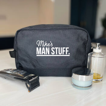 Man Stuff Men's Personalised Wash Bag, 6 of 8