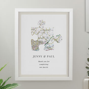 Anniversary Gifts Personalised Jigsaw Map Location Print, 8 of 9