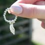Sterling Silver Ball Bead Ring With Angel Wing Charm, thumbnail 4 of 7