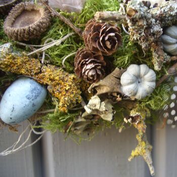 Spring Summer Feather Egg And Twig Wreath Wall Door, 3 of 5