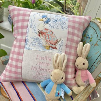 Beatrix Potter© Birth And Christening Cushion, 2 of 10