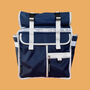 Eco Navy Blue Rolltop Backpack Pannier Bag, thumbnail 1 of 8