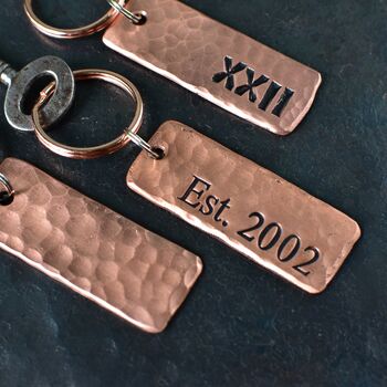 22nd Anniversary Solid Copper Key Ring Gift, 10 of 12