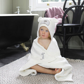 Personalised Hooded Baby Bath Towel Bear, 10 of 12