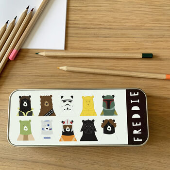Personalised Movie Bears, Tin Pencil Case, 2 of 3