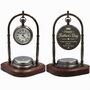 Engraved Bronze Desk Clock With Compass – 25th Wedding Anniversary And Father's Day Gift For Men, thumbnail 2 of 10