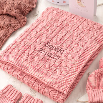 Personalised Baby Luxury Cable Blanket, 3 of 12