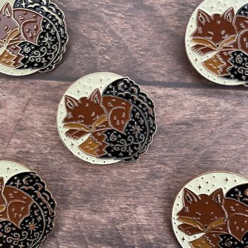 Celestial Fox Enamel Pin | Night Sky, Stars And Moon, 3 of 5