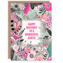 Boho Wildflowers Pink Flowers Auntie Birthday Card, thumbnail 1 of 5