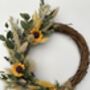 Small Dried Flower Sunflower Wreath, thumbnail 2 of 4