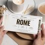 Personalised Rome Gold Foil Boarding Pass Gift Voucher, thumbnail 1 of 9