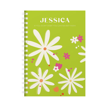 Personalised Bright Flowers Combined Diary And Notebook, 5 of 12