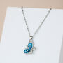 Pink Or Blue Crystal Butterfly Pendant Necklace, thumbnail 2 of 5