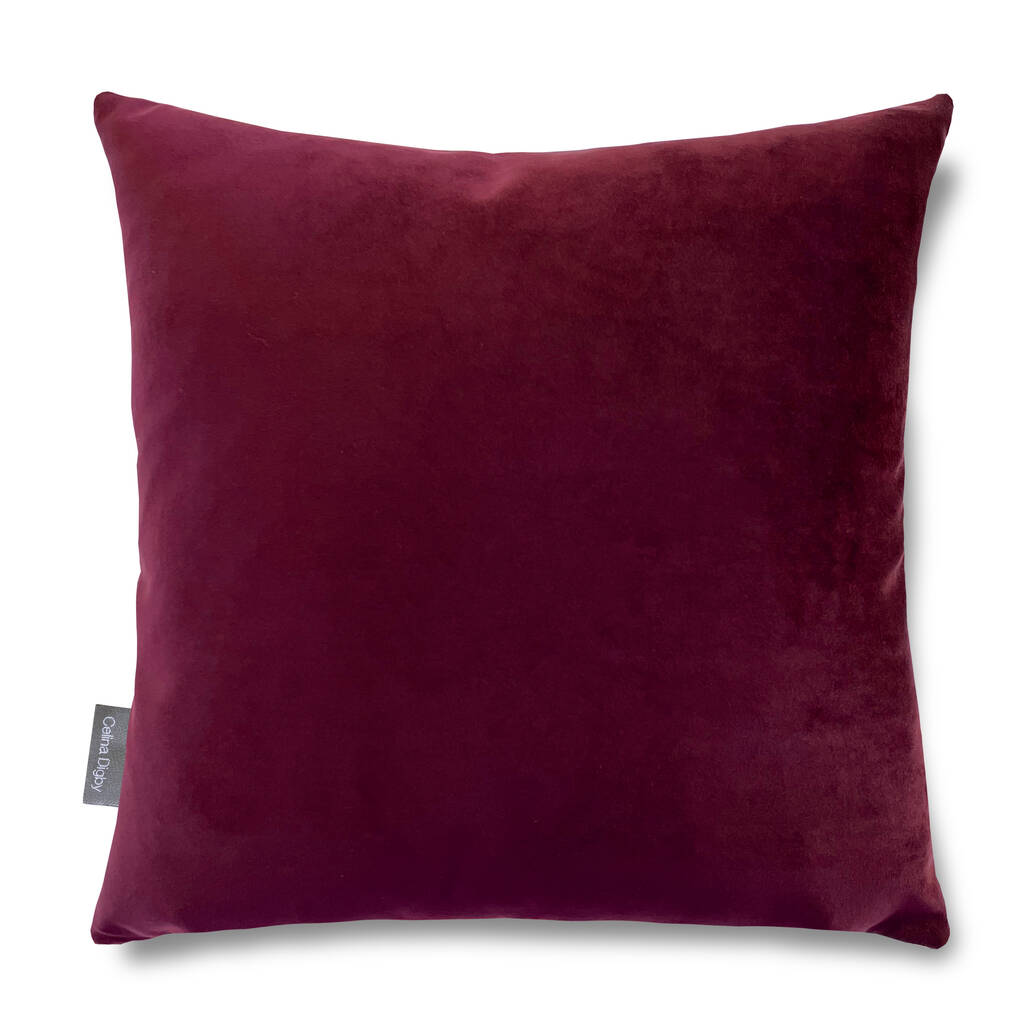 Luxury Super Soft Velvet Cushion Cranberry Red, 1 of 5