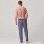 Men's Bamboo Pyjama Trousers Grey Marl And Navy Stripe, thumbnail 3 of 3