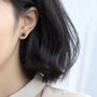 Sterling Silver Black Crystal Spider Stud Earrings, thumbnail 2 of 5