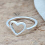 Silver Heart Ring. Geometric Ring, thumbnail 5 of 10