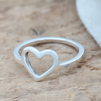 Silver Heart Ring. Geometric Ring, 5 of 10