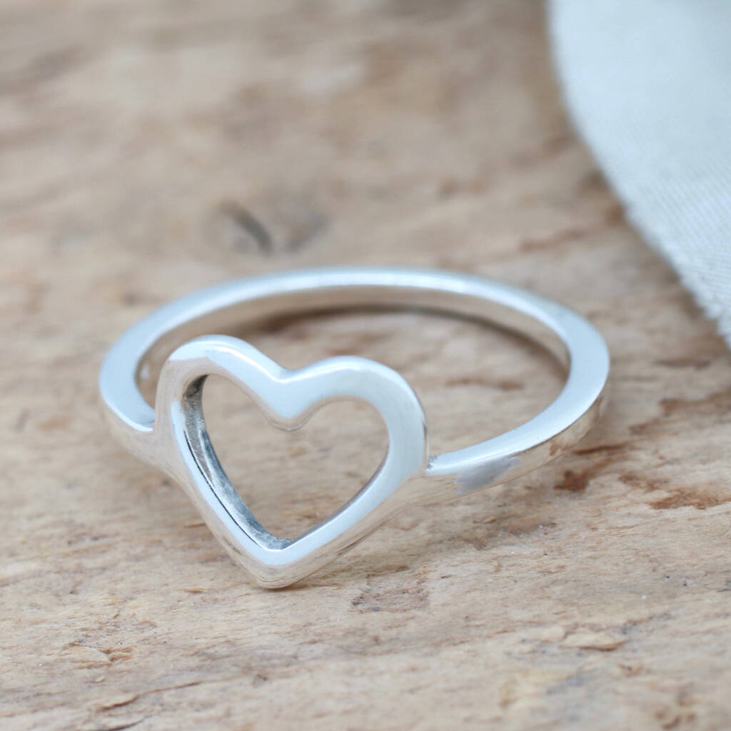 Silver Heart Ring. Geometric Ring By Louy Magroos | notonthehighstreet.com