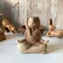 Lotus Pose Yoga Bunny 3cm Rabbit Figurine Gift For Yoga, thumbnail 3 of 9