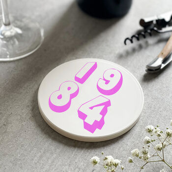 Personalised Year Ceramic Coaster, 2 of 9