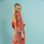Parisian Rouge Long Dressing Gown Organic Cotton, thumbnail 6 of 9