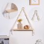 Macrame Wall Hanging Shelf Wooden Handmade Cotton Rope, thumbnail 5 of 8