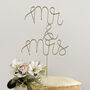 Mr And Mrs Wire Wedding Cake Topper, thumbnail 1 of 4