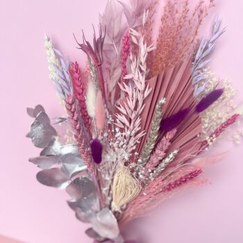 Mixed Shades Of Pink Christmas Dried Flower Arrangement, 2 of 9