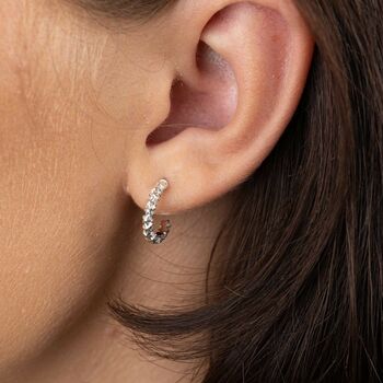 Star Cluster Hoop Stud Earrings, Sterling Silver, 3 of 8