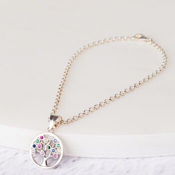 Silver 925 And Cubic Zirconia Tree Of Life Bracelet, 4 of 10