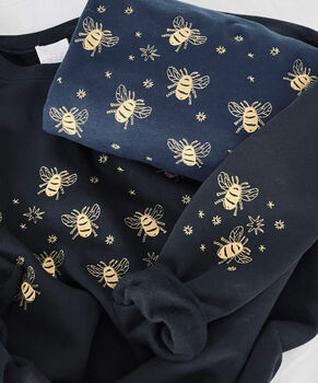Bees And Stars Embroidered Jumper With Sleeve Detail, 3 of 6