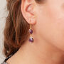 Purple Amethyst Double Gemstone Dangle Earrings, thumbnail 1 of 12