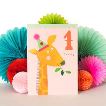 Giraffe 1st Birthday Card, 4 of 4