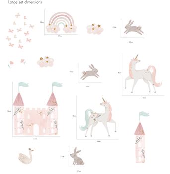 Watercolour Unicorn Fabric Wall Stickers, 3 of 3