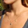 Gold Vermeil Moonstone And Blue Topaz Necklace, thumbnail 1 of 3